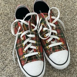 Women’s Christmas Plaid Converse Low Tops